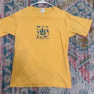 Yellow embroidered tee